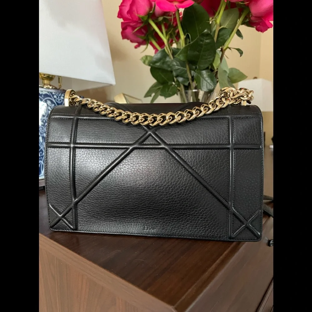 Dior Bag Diorama Black Leather, gold findings - Picture 4 of 16